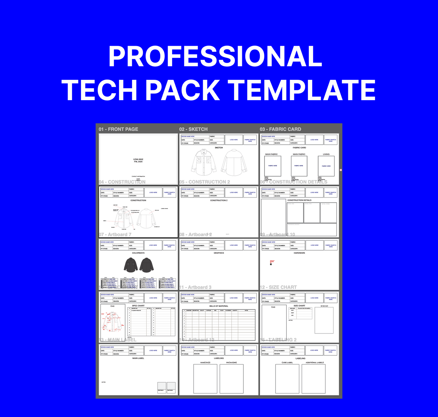 FASHION TECH PACK TEMPLATE