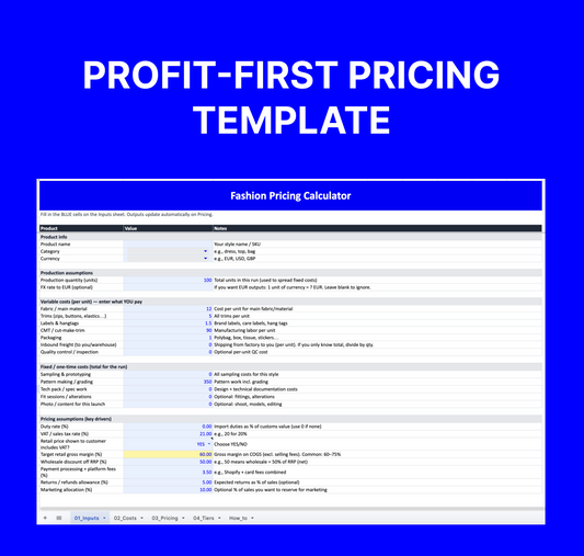 PROFIT-FIRST PRICING TEMPLATE
