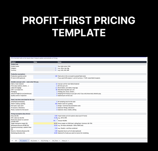 PROFIT-FIRST PRICING TEMPLATE