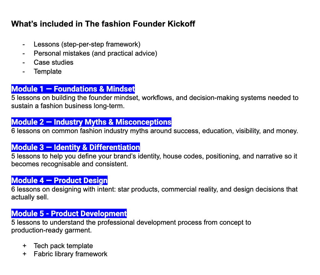 THE FASHION FOUNDER KICKOFF